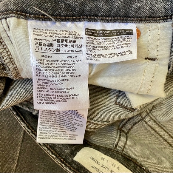 Levi's 721 Altered High Rise Skinny Jeans 27 - Picture 8 of 9